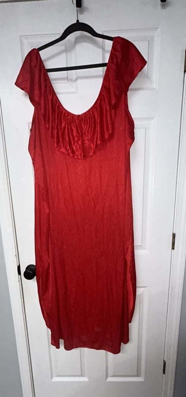 Red Satin Long Nightgown